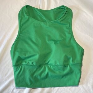 All in motion green cropped muscle sports bra
